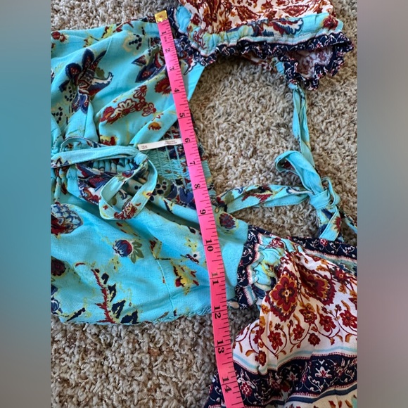 Free People Bali Citrus Skies Jumpsuit Romper Aegean Sea XS - Picture 9 of 12